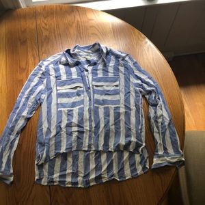 High low stripped blouse